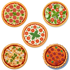 Pizza Icon Vector Set