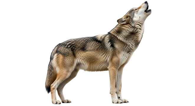 Isolated Howling Wolf - Powered by Adobe