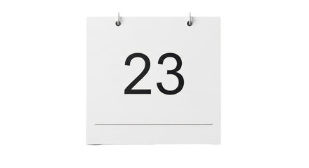 Isolated Calendar Page with Number 23