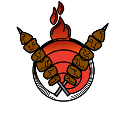 Chicken satay vector