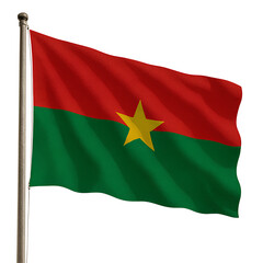 Obraz premium Burkina Faso flag waving on a transparent background.