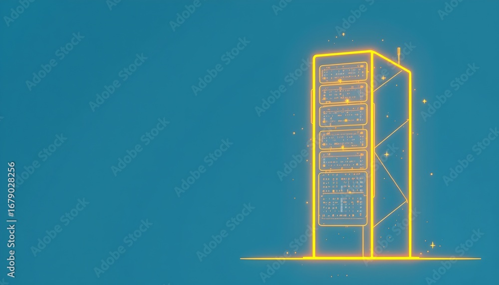 Poster a server room with interconnected data