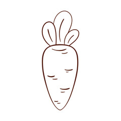 Carrot, coloring, clipart, isolated line object