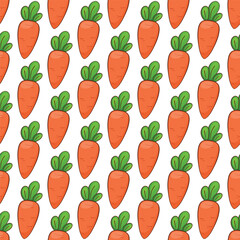 Simple seamless pattern with carrots. Cute children's illustration, autumn design