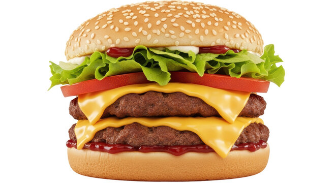 Isolated Double Cheeseburger