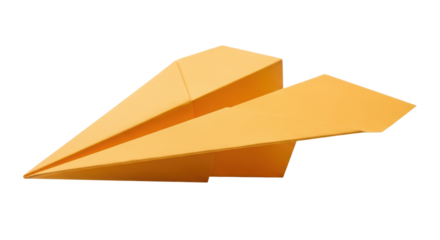 Isolated yellow paper airplane