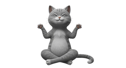 Isolated Yoga Cat