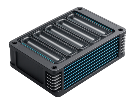 High-capacity battery module with multiple parallel cells and cooling fins