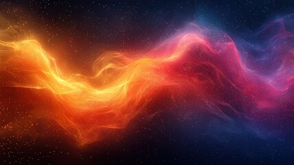 Vibrant cosmic swirl of orange and purple hues againt a dark backdrop, evokinga sense of wonder and explration in a stunning abstrct space design.