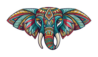 A striking tribal butterfly tattoo design featuring a decorative floral pattern, a colorful vector illustration