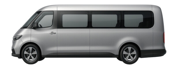 Streamlined minibus with aerodynamic front and rear design elements