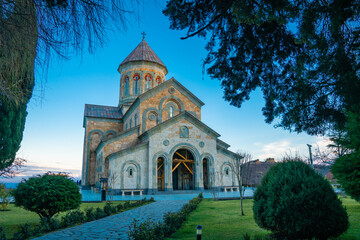 The main structure of St. Nino church at Bodbe under repairs at the entrance