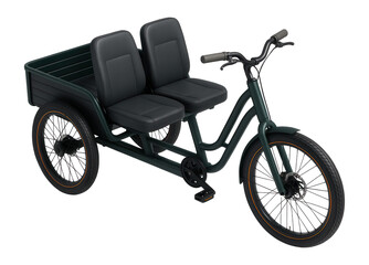 Two-seater cargo tricycle with side-by-side seating and rear-load area