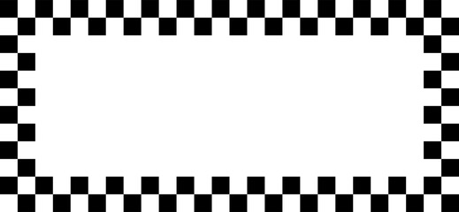 Vector seamless pattern of black and white checkered squares, checkered chessboard, racing stripe, finish line in the form of racing flag. Dynamic lines, competition. Element for your design