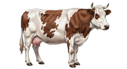 Isolated Brown and White Cow