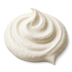 Creamy Whipped Topping Swirl on White Background