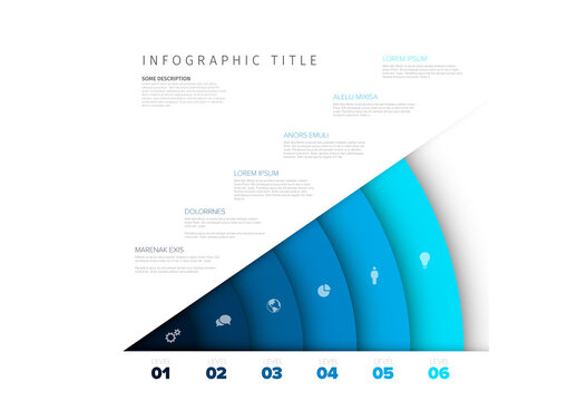Colorful infographic with 6 levels and icons