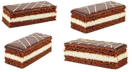 Isolated Chocolate Sponge Cake Slices