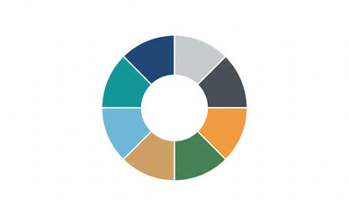 Fototapeta premium Flat infographic element of business strategy wheel with 8 sections