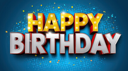 Obraz premium Happy birthday celebration with vibrant colors and festive elements creates joyful atmosphere