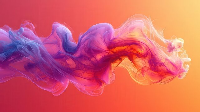 Vibrant abstract smoke waves in purple and orange hus, creating a dynamic and olorful visual for creativ projects and modern desigs.