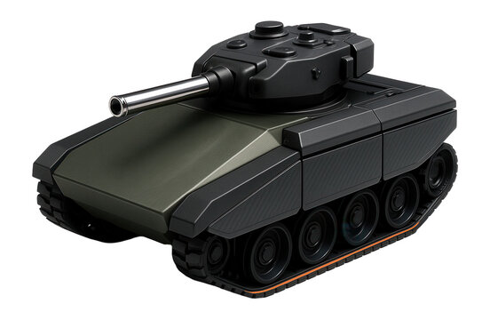Compact light tank featuring a sloped glacis and side skirts