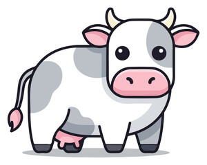 Obraz premium Adorable Cartoon Cow Illustration for Children.