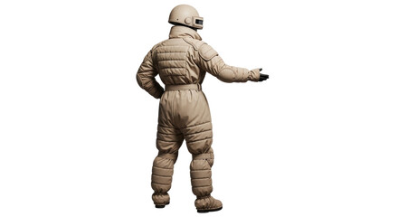 Isolated Astronaut in Space Suit