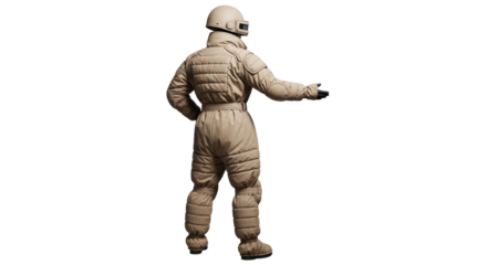 Isolated Astronaut in Space Suit