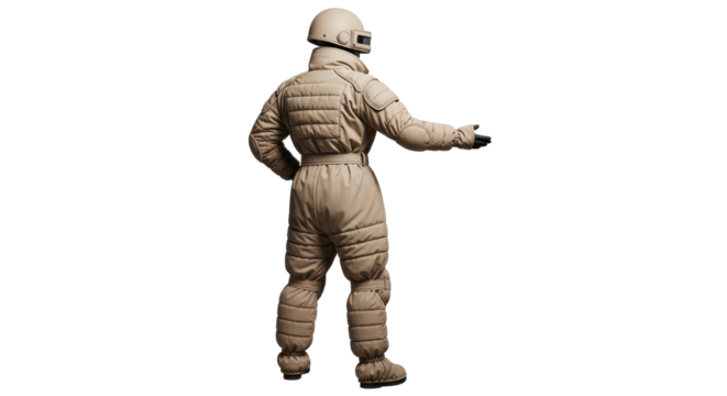Isolated Astronaut in Space Suit