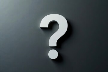 White Question Mark on Dark Background A Simple Enigma for Thoughtful Inquiry and Conceptual Exploration