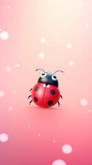 Obraz premium Cute ladybug cartoon animal insect.
