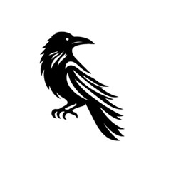 Crow 21 Vector Illustration | Dark Black Raven Bird Silhouette