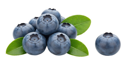 Isolated Fresh Blueberries