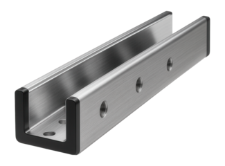 Aluminum U-profile rail for lightweight structural frameworks in an aerospace plant