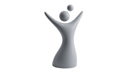 Isolated Abstract Silver Figure