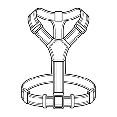 Detailed sketch of a dog harness design