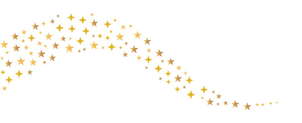 Golden star sparkle wave decorative glowing trail background
