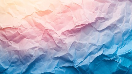 Obraz premium Crumpled paper texture with a pink and blue color gradient
