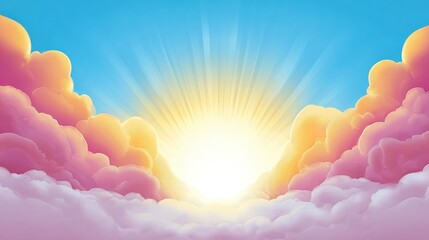 Pastel Cloud Burst Pattern at Sunrise, for background design, dreamy theme, or soft visual effect