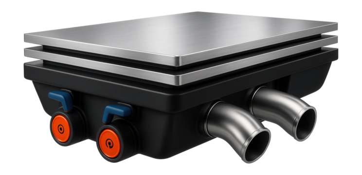 Multi-layer cutting table with vacuum hold-down system for composite material processing.