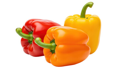 Isolated colorful bell peppers group