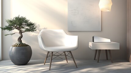 Fototapeta premium Modern living room interior with table and stylish furniture design