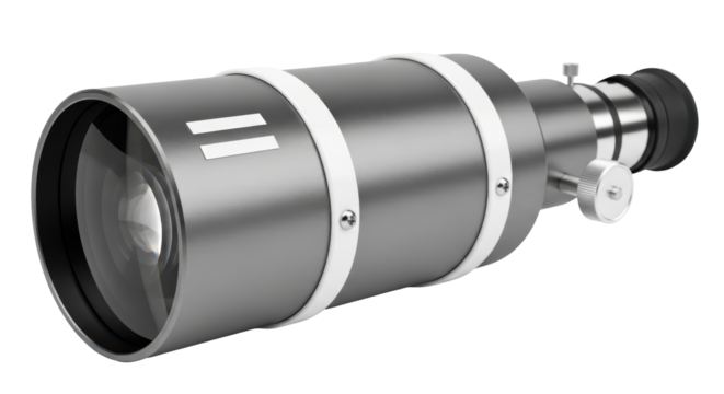 Isolated Telescope on White Background