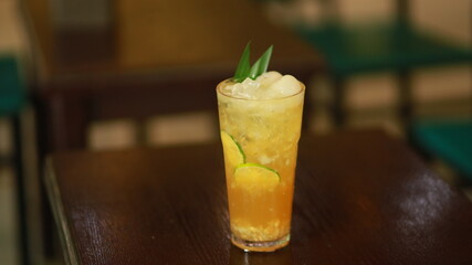 The lychee and aloe vera tea looks beautiful and delicious.