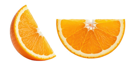 Isolated Orange Slices Halved
