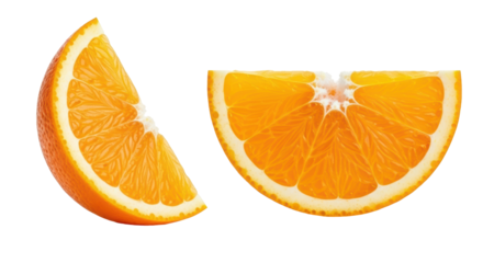 Isolated Orange Slices Halved