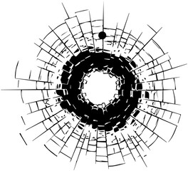 Obraz premium Dynamic shattered glass effect captures impact and fragmentation in modern graphic design