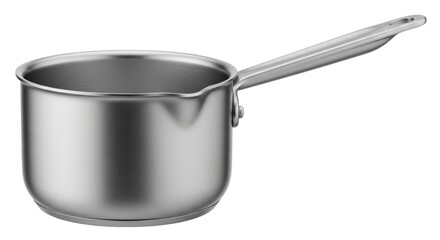 Isolated Stainless Steel Saucepan
