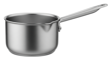 Isolated Stainless Steel Saucepan